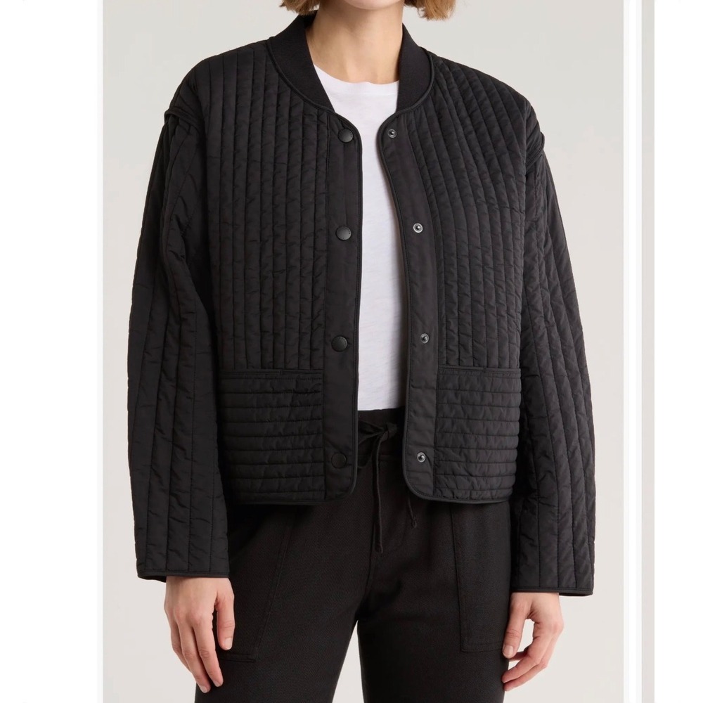 NWT Rag & Bone Bobbi Cropped Quilted Jacket XS black minimalist utility boxy